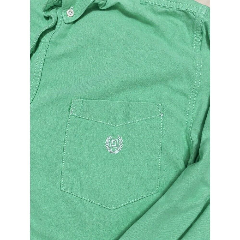CHAPS Men’s XL Mint Green Cotton Button-Down Shirt Embroidered Crest